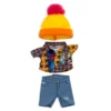 NuiMOs Small Plush Tartan Shirt, Denim Jeans And Pom Pom Hat -Disney 412342849092