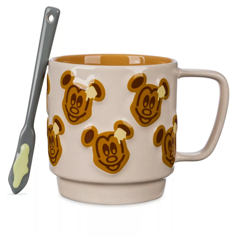 Disneyland Resort Mickey Mouse Waffle Mug And Spoon 3 Disneyland Resort Mickey Mouse Waffle Mug And Spoon