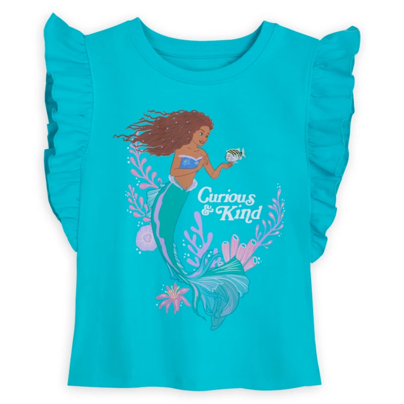 Disney Store The Little Mermaid Frilled T-Shirt For Kids, Live Action Film 3 Disney Store The Little Mermaid Frilled T-Shirt For Kids, Live Action Film